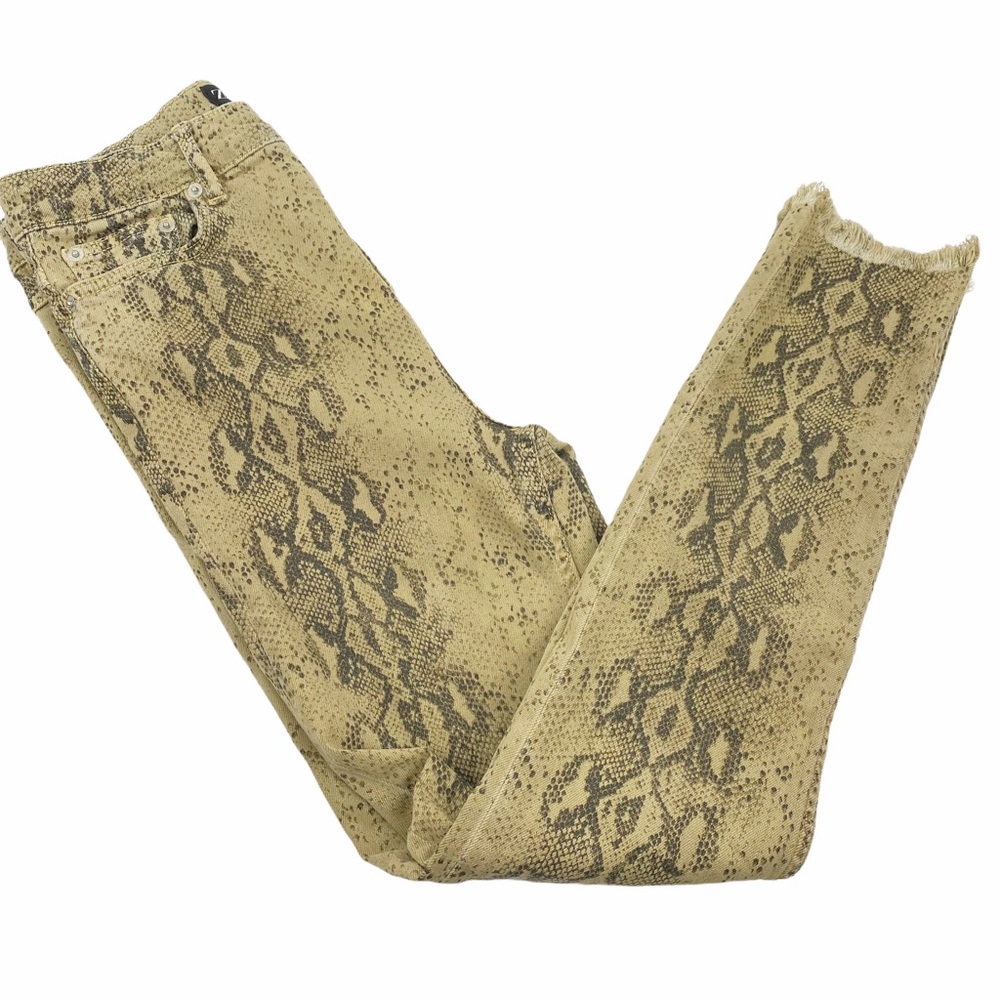 ZARA Python Snake Print High Waist Skinny Jeans 4 - Picture 2 of 11